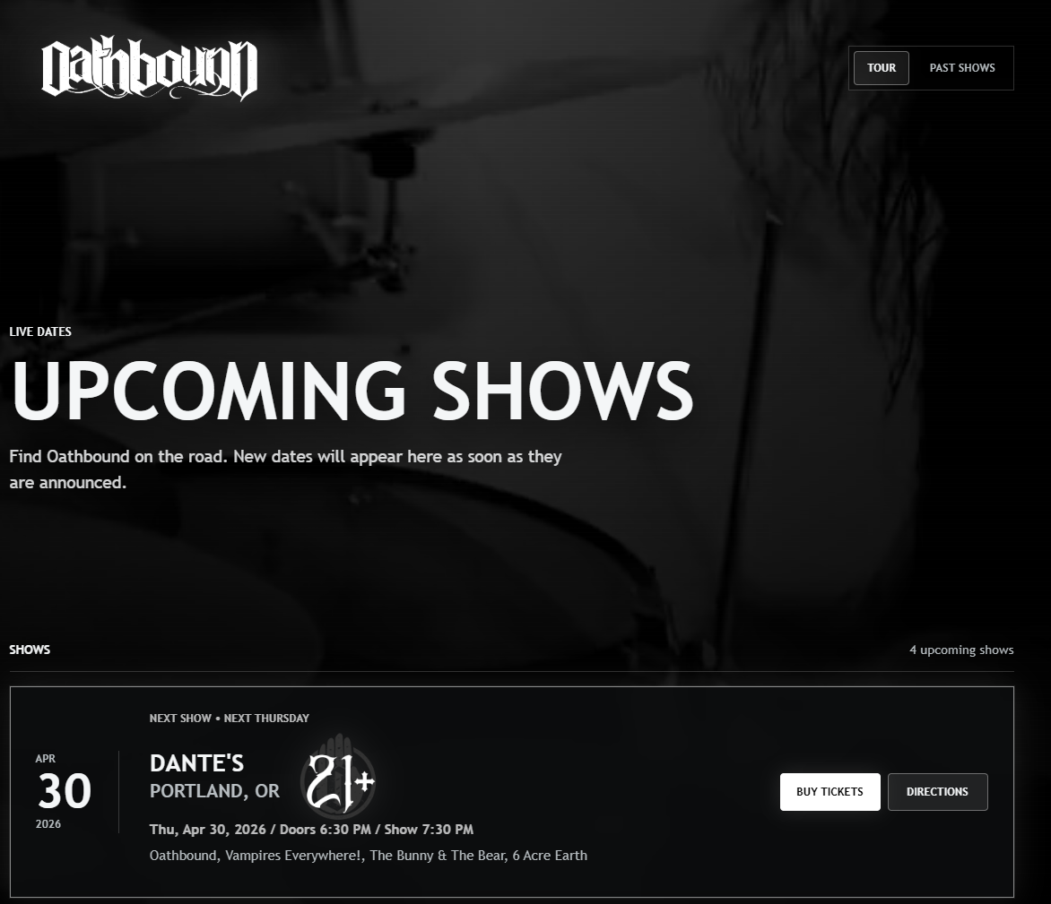 Standard tour page screenshot